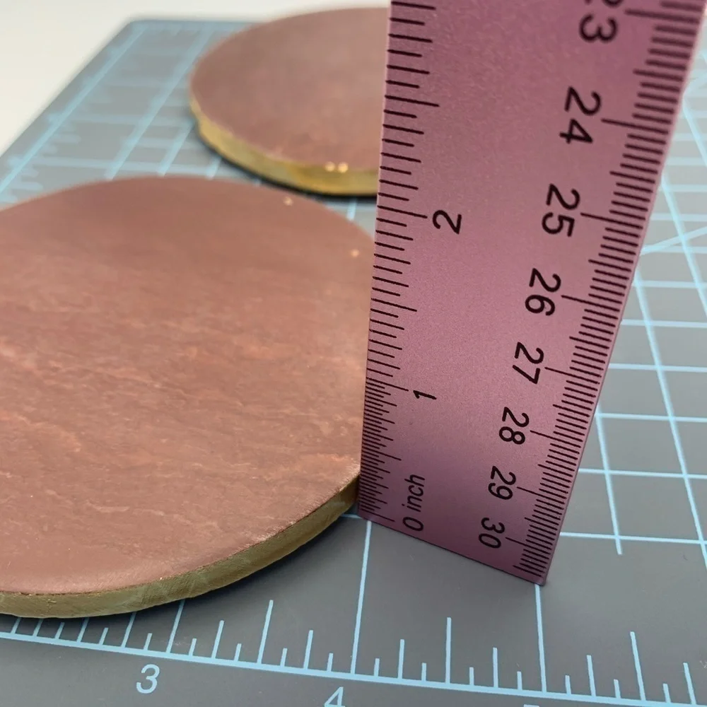 Brown Aventurine Coasters w/ Gold Edge - Set of 2